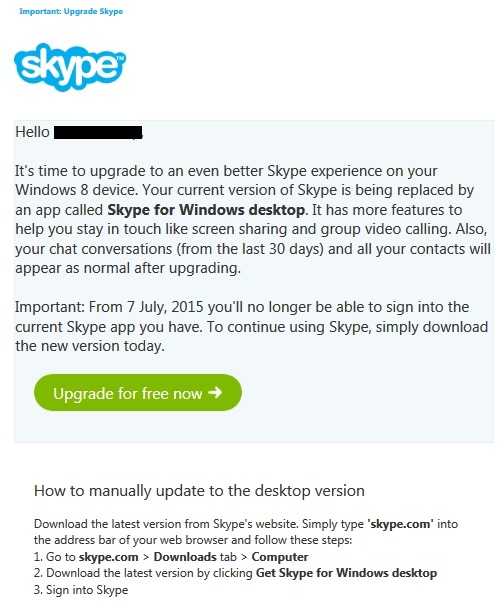how to update your skype on windows 8